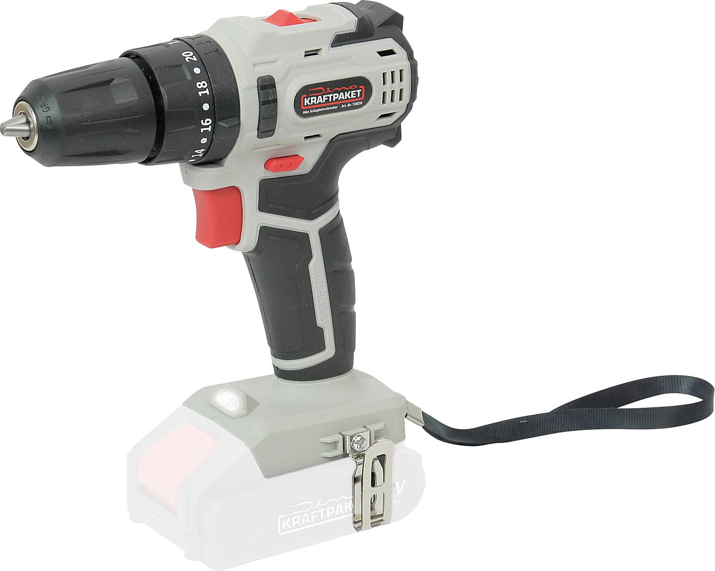 Dino KRAFTPAKET 18V-45Nm-23-630W 130230 Slagborrmaskin batteri 18 V borstfri, exkl. batteri/laddare, Utan laddare