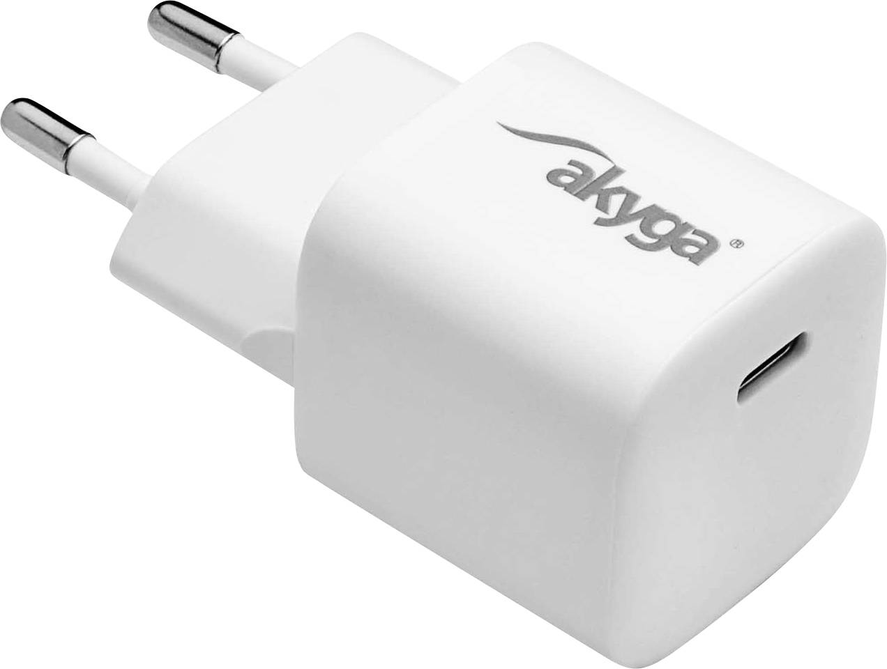 Akyga AK-CH-22 USB-oplader 25 W 1x USB-C USB PD Wit Binnen