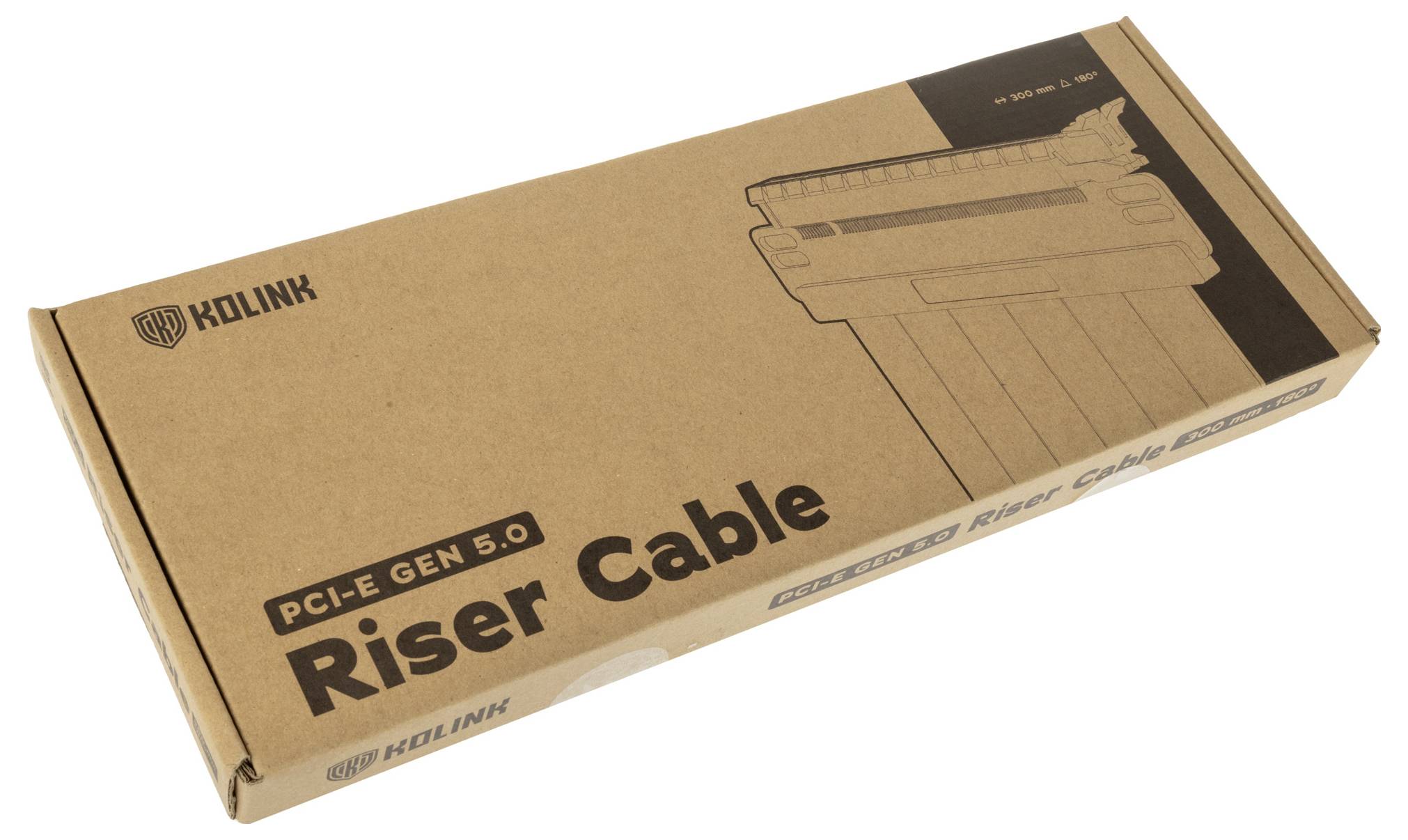 Kolink PCI-E Gen 5.0 riser kabel u smeđoj ambalaži.
