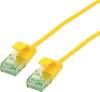 roline recycled material 21.45.3422 RJ45 mrežni kabel, Patch kabel CAT 6a U/UTP 0.50 m žuta nezaštićen, iznimno tanak, PVC obloga 1 St.