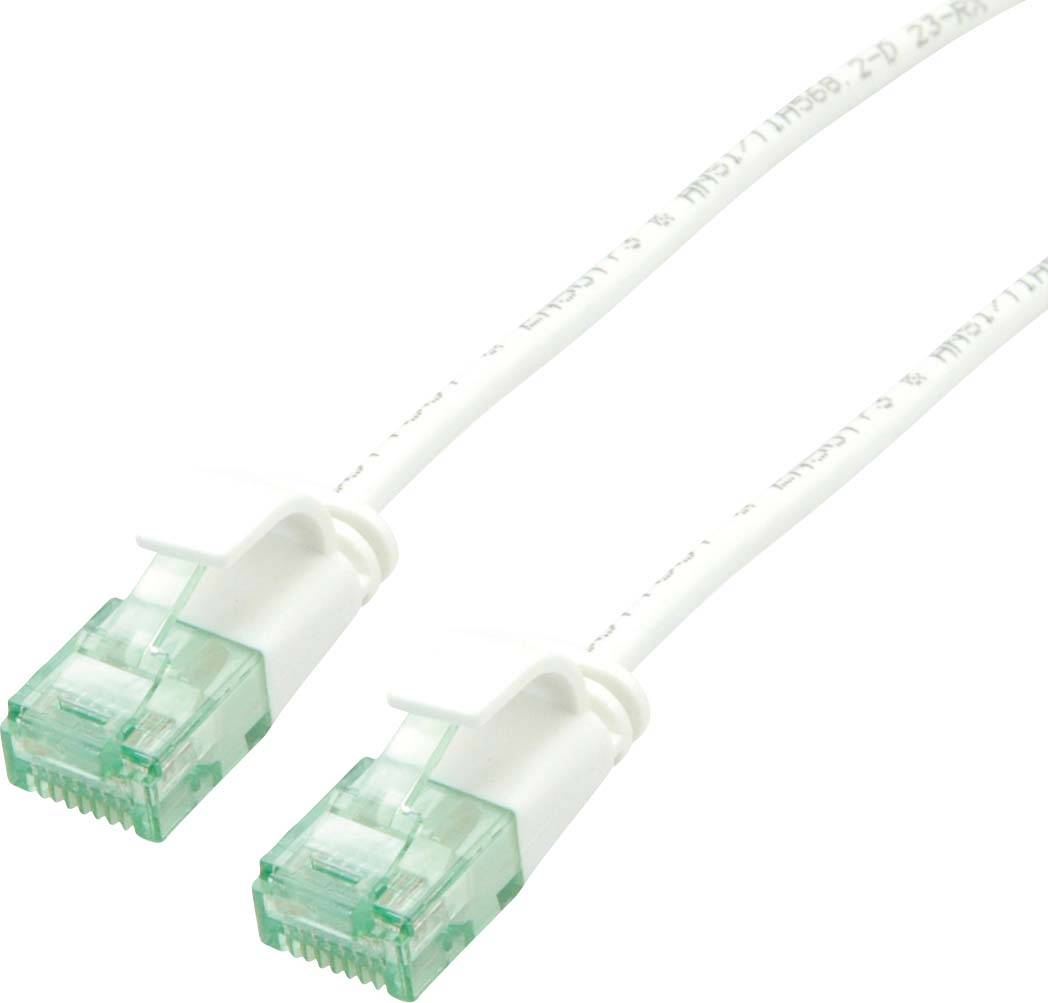 roline recycled material 21.45.3463 RJ45 mrežni kabel, Patch kabel CAT 6a U/UTP 1.00 m bijela nezaštićen, iznimno tanak,-0