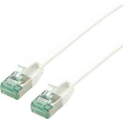 roline recycled material 21.45.3364 RJ45 mrežni kabel, Patch kabel CAT 6a U/FTP 1.50 m bijela nezaštićen, iznimno tanak,-0