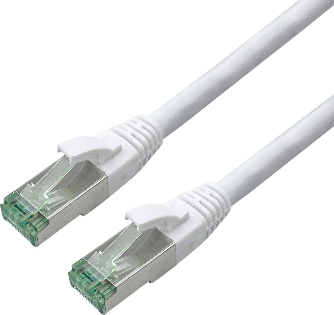roline recycled material 21.45.3262 RJ45 mrežni kabel, Patch kabel CAT 6a S/FTP 2.00 m bijela dvostruko zaštićen, dvostr-0