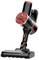 Bežični usisavač u crnoj i crvenoj boji s digitalnim zaslonom, laganog i praktičnog dizajna, idealan za brzo čišćenje.