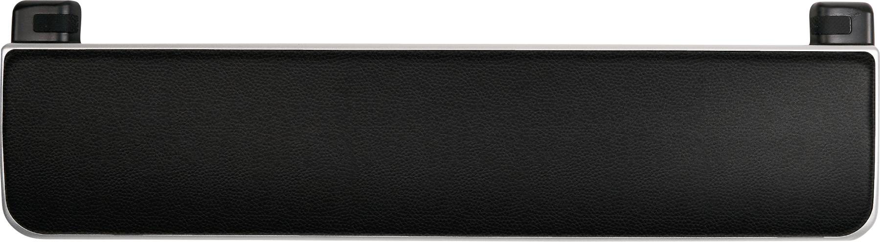 Crna, pravokutna oslonac za dlan s zaobljenim rubovima, pogodan za tipkovnicu.