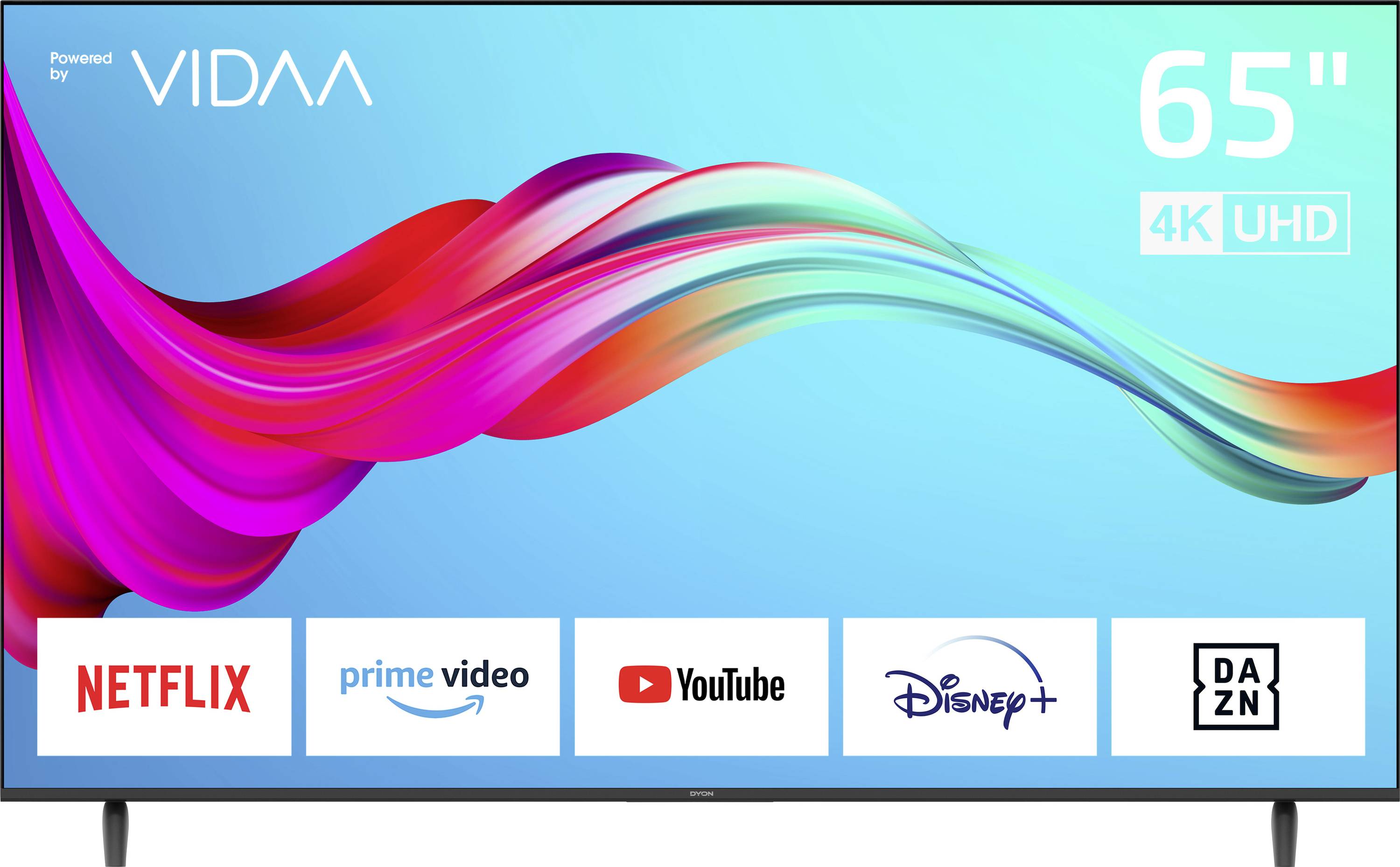Dyon Smart 65 VX LED-TV 164 cm 65 palac Energetska učinkovitost 2021 F (A - G) DVB-T2, DVB-C, DVB-S2, UHD, Smart TV, WLAN, CI+ crna