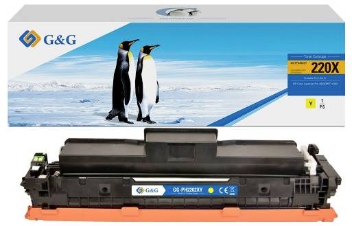 G&G Toner vervangt HP 220X, W2202X Compatibel Geel 5500 bladzijden GG-PH2202XY NT-PH2202XY-B-V2-S1