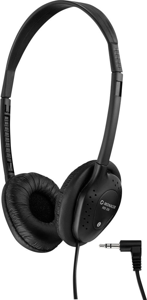 Crni slušalice s okretnim školjkama i udobnim jastučićima, pokraj kojih se nalazi 3,5-mm audio utikač.