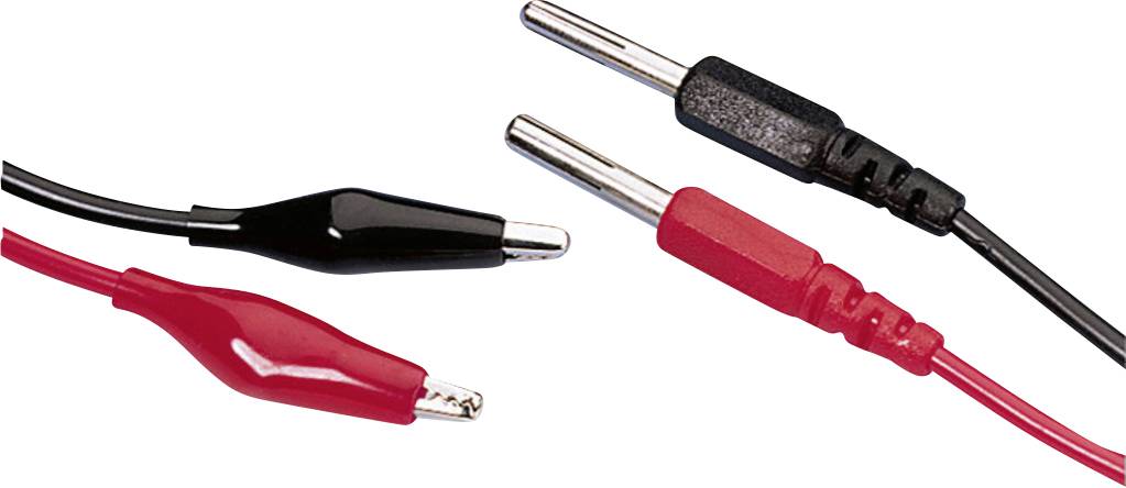 Monacor CC-313 Meetsnoer Bananenstekker 100 cm Rood, Zwart 1 paar