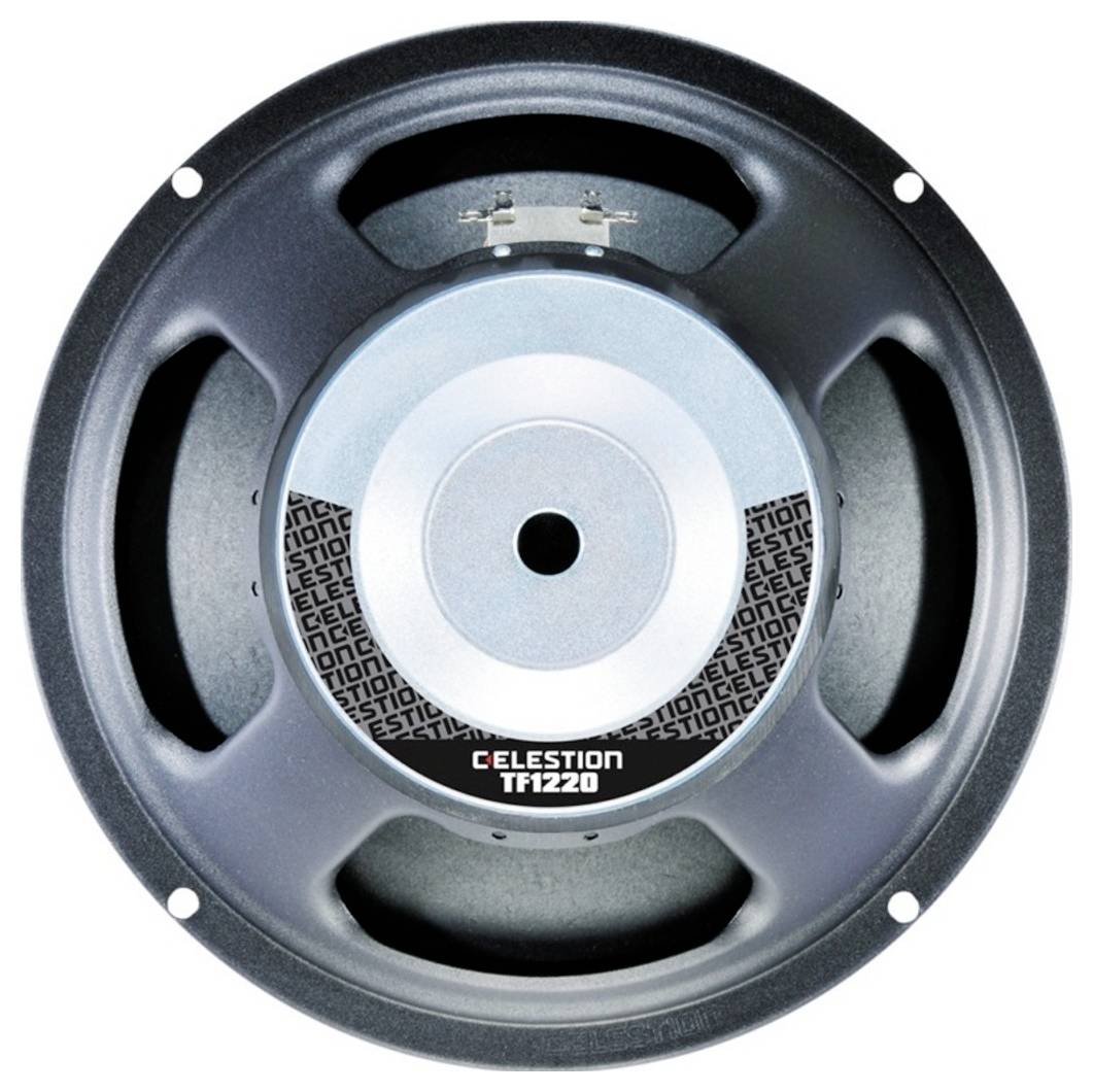 Okrugli zvučnik Celestion, model TF1220, s vidljivim vijcima za pričvršćivanje i standardnim dizajnom za audio primjene.