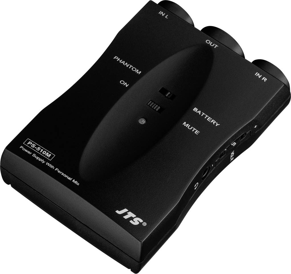 Kompaktni, crni audio mikser s priključcima i sklopkom za phantom napajanje, pogodan za osobno miješanje zvuka.