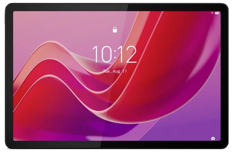 Tablet prikazuje vrijeme 10:12 dana 11. srpnja na zaslonu s ružičasto-ljubičastom pozadinom.