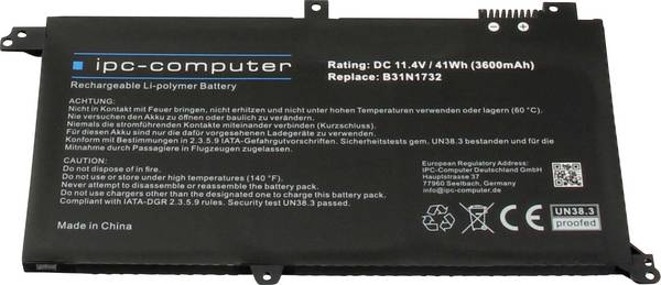 ipc-computer baterija prijenosnog računala B31N1732 REPLACE 11.4 V 3600 mAh Asus