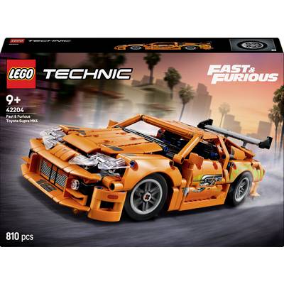 LEGO Technic Set 'Brzi i žestoki Toyota Supra MK4', narančasti model automobila, preporučeno za djecu od 9 godina, 810 dijelova.