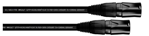 Cordial 15589 RJ45 Netwerkkabel, patchkabel CAT 7a S/FTP 1.50 m Zwart PUR-mantel 1 stuk(s)