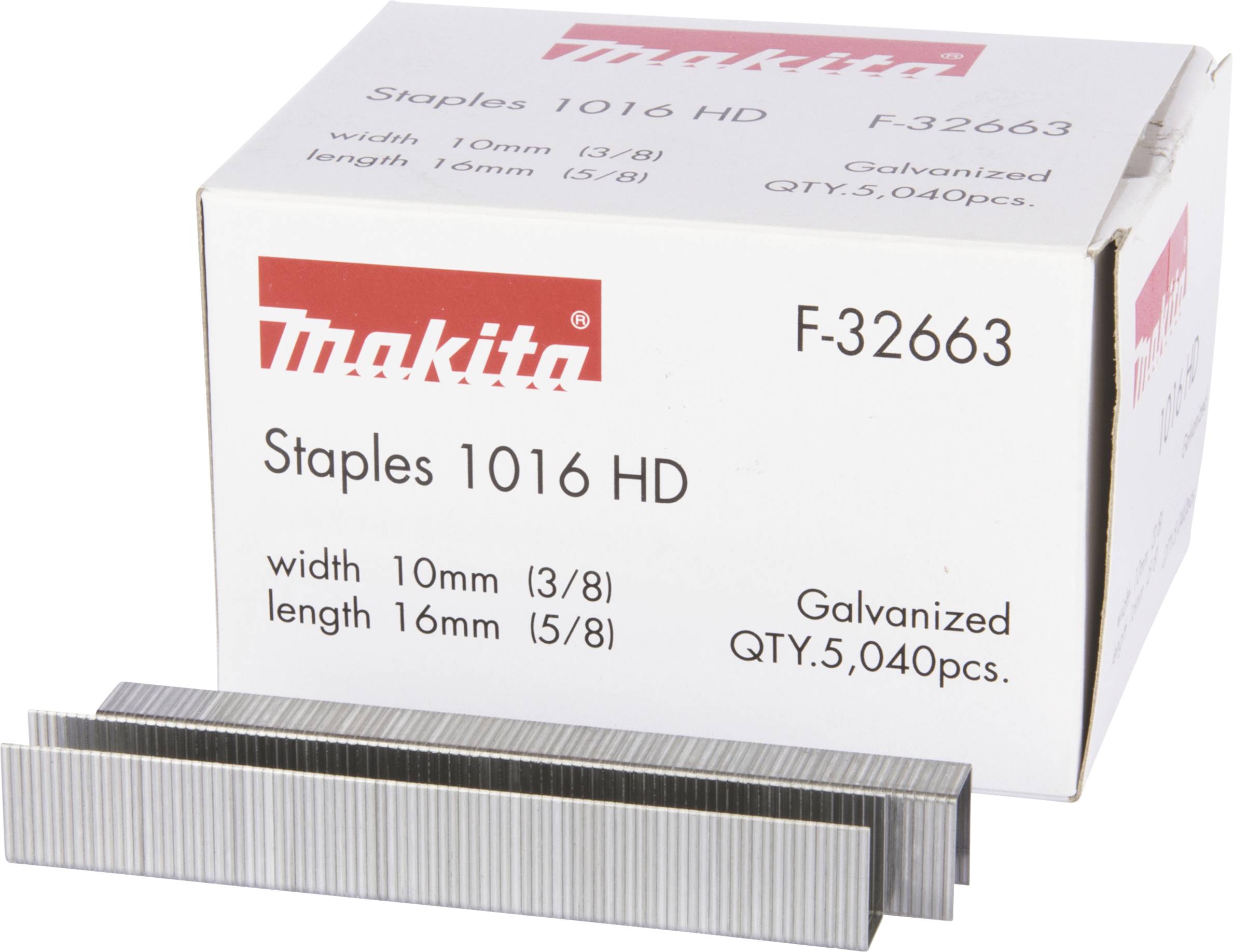 Pakiranje Makita spajalica, model 1016 HD, širine 10 mm i dužine 16 mm. Sadržava 5040 komada.