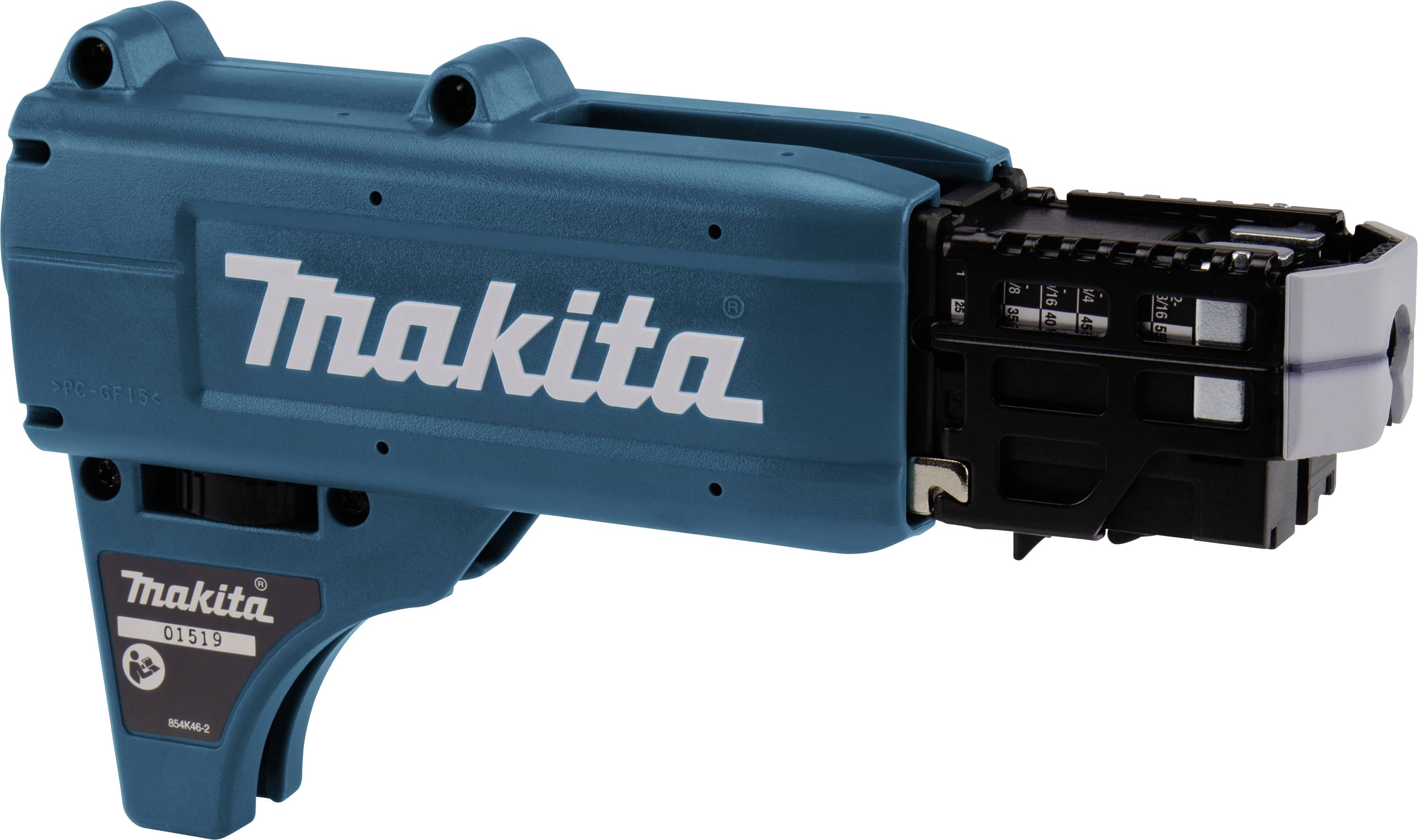 Plava električna strojnica za armiranje trake s logotipom 'Makita' na boku, namijenjena automatskoj montaži učvršćivača.