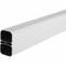 Bijeli kvadratni aluminijski profil sa zaobljenim rubovima i unutarnjim kanalima. Koristi se za građevinske i konstrukcijske svrhe.