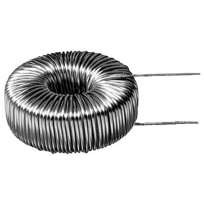 Metalni toroid namotан žicom, dva istaknuta kraja žice. Vjerojatno električni namotaj.