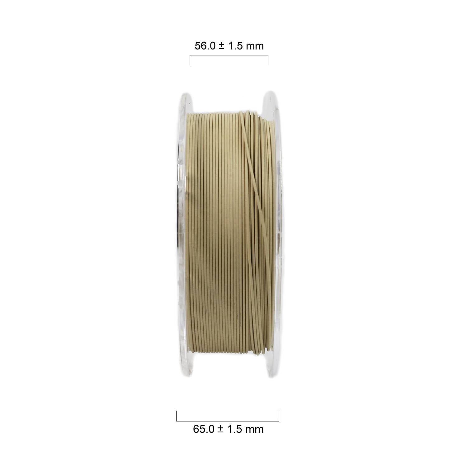 Motovna rolna promjera 56,0 ± 1,5 mm i širine 65,0 ± 1,5 mm. Bež boja, pogled sa strane.