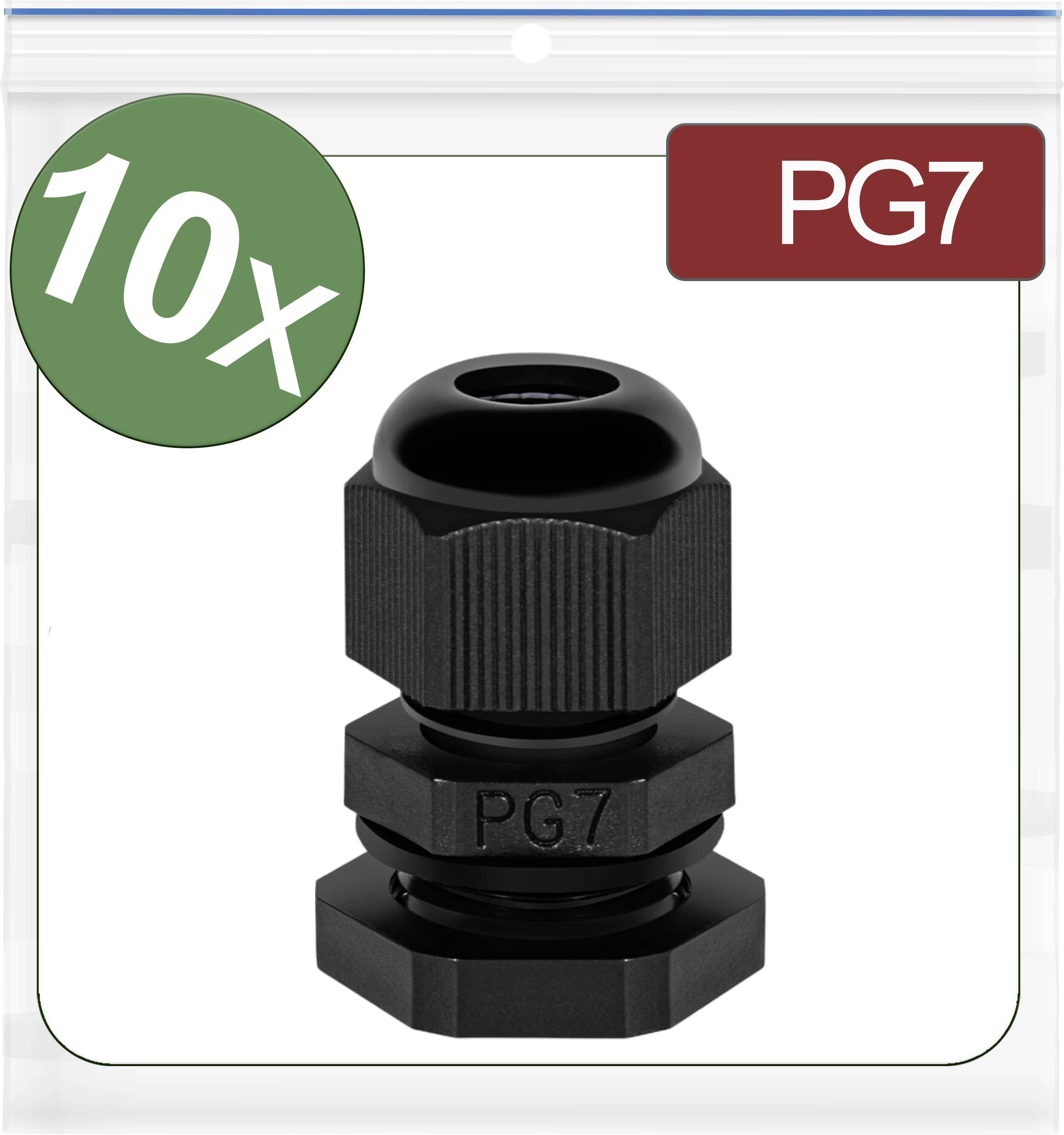Quadrios 24CA378 Wartel PG7 Polyamide Zwart 10 stuk(s)