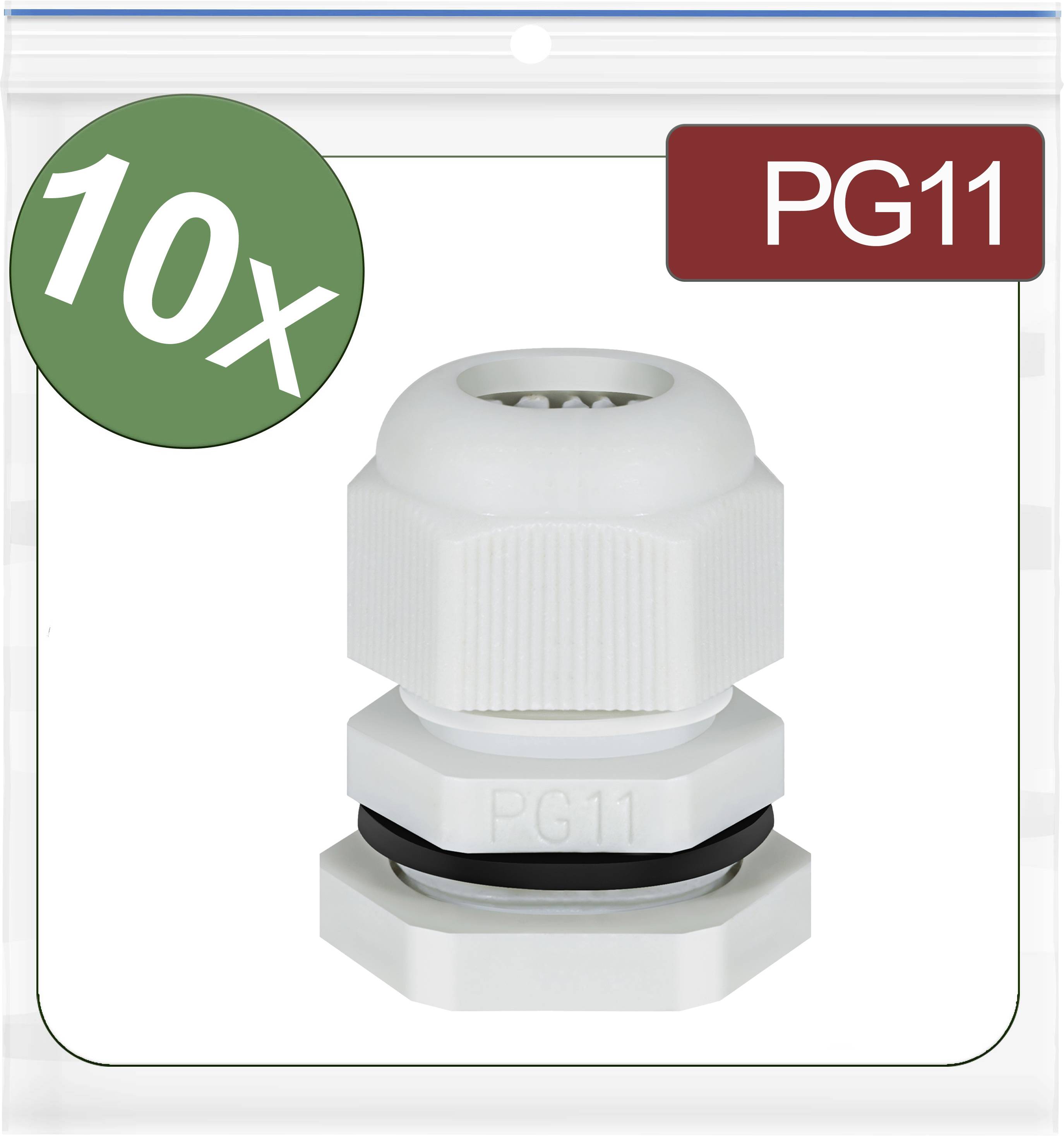Quadrios 24CA393 Wartel PG11 Polyamide Grijs 10 stuk(s)