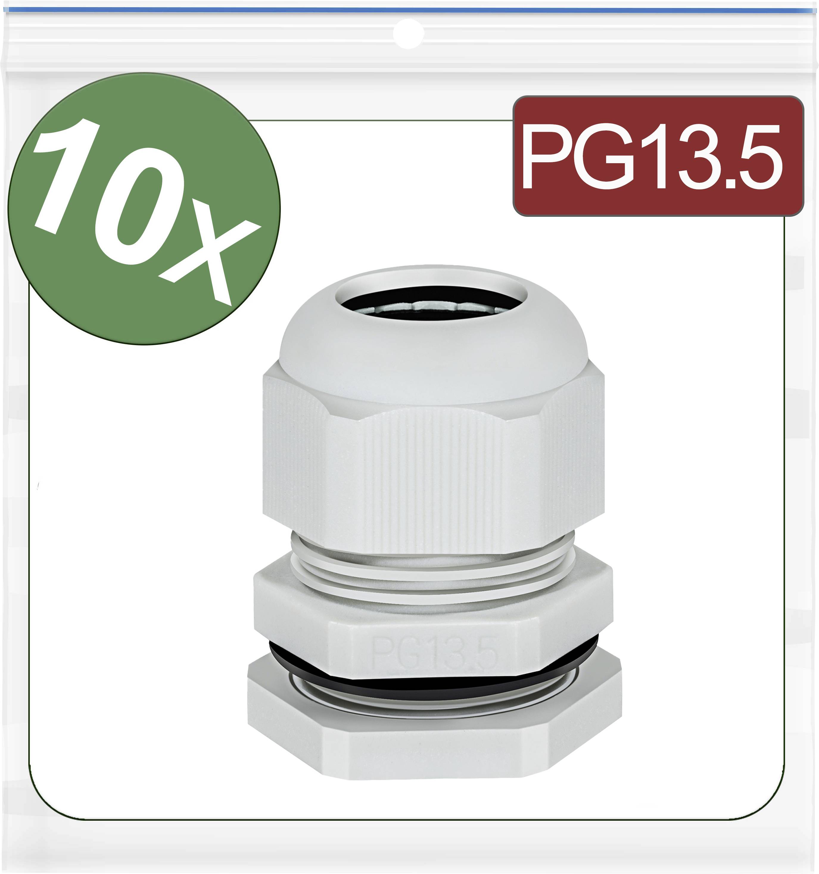 Quadrios 24CA394 Wartel PG13.5 Polyamide Grijs 10 stuk(s)