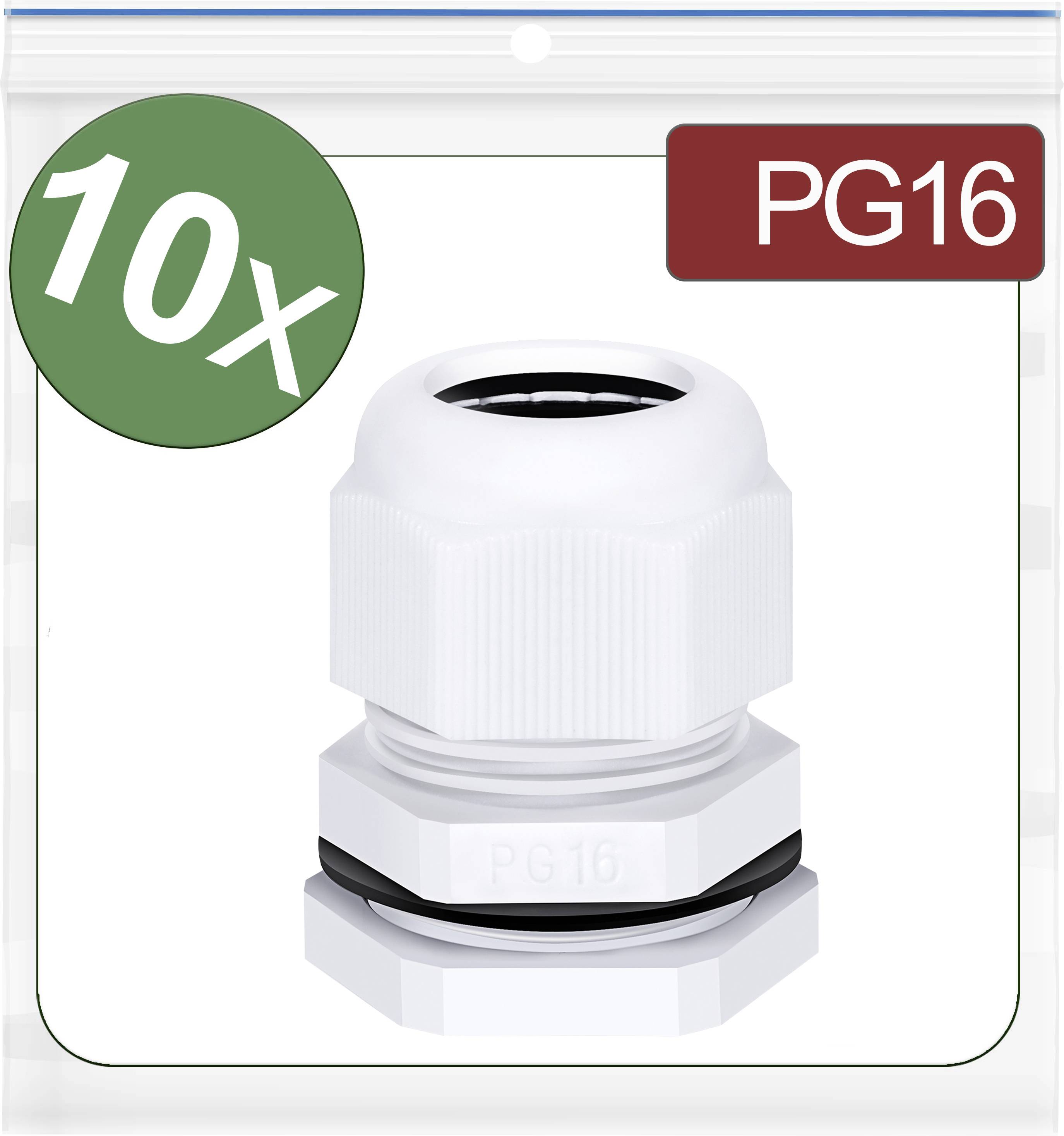 Quadrios 24CA408 Wartel PG16 Polyamide Wit 10 stuk(s)