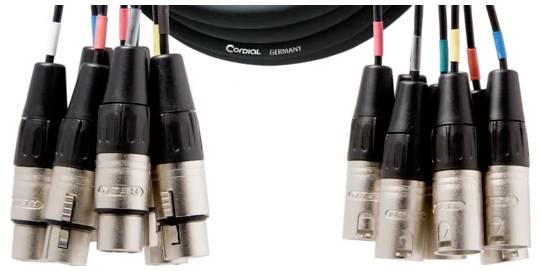Cordial CML 8-0 FM 5 C XLR Verbindingskabel [8x XLR-bus 3-polig - 8x XLR-stekker 3-polig] 5 m Zwart