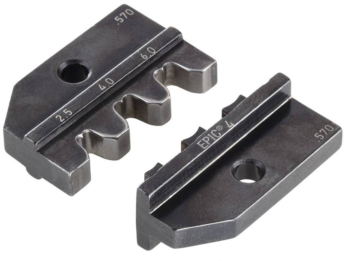 Dva metalna alata s provrtima za različite veličine: 2,5, 4,0, 6,0. Dijelovi označeni kao 'EPIC® 4' i '570'.