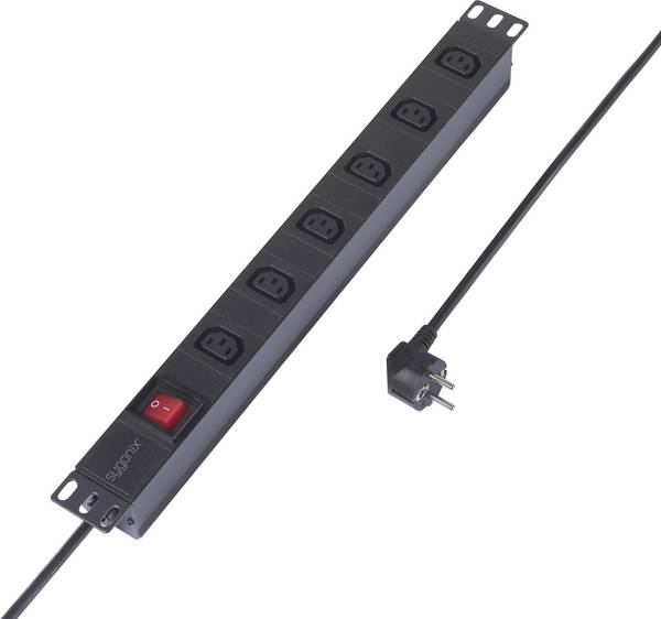Sygonix SY-6736980 razdjelna letva 19 " 6-struki crna utičnica 1 St.