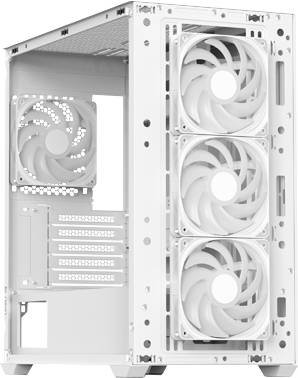 AeroCool D301A-G-WT-V2 Mini-tower PC-behuizing Wit afbeelding