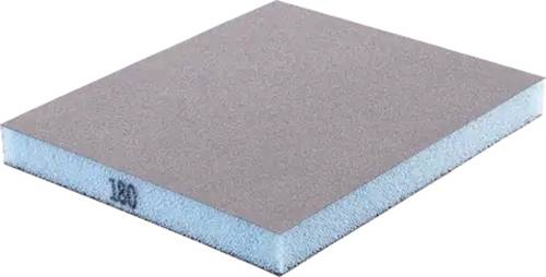 Pravokutni brušni spužvasti disk, crn s plavim rubom i brojem '180', namijenjen fino brušenju površina.
