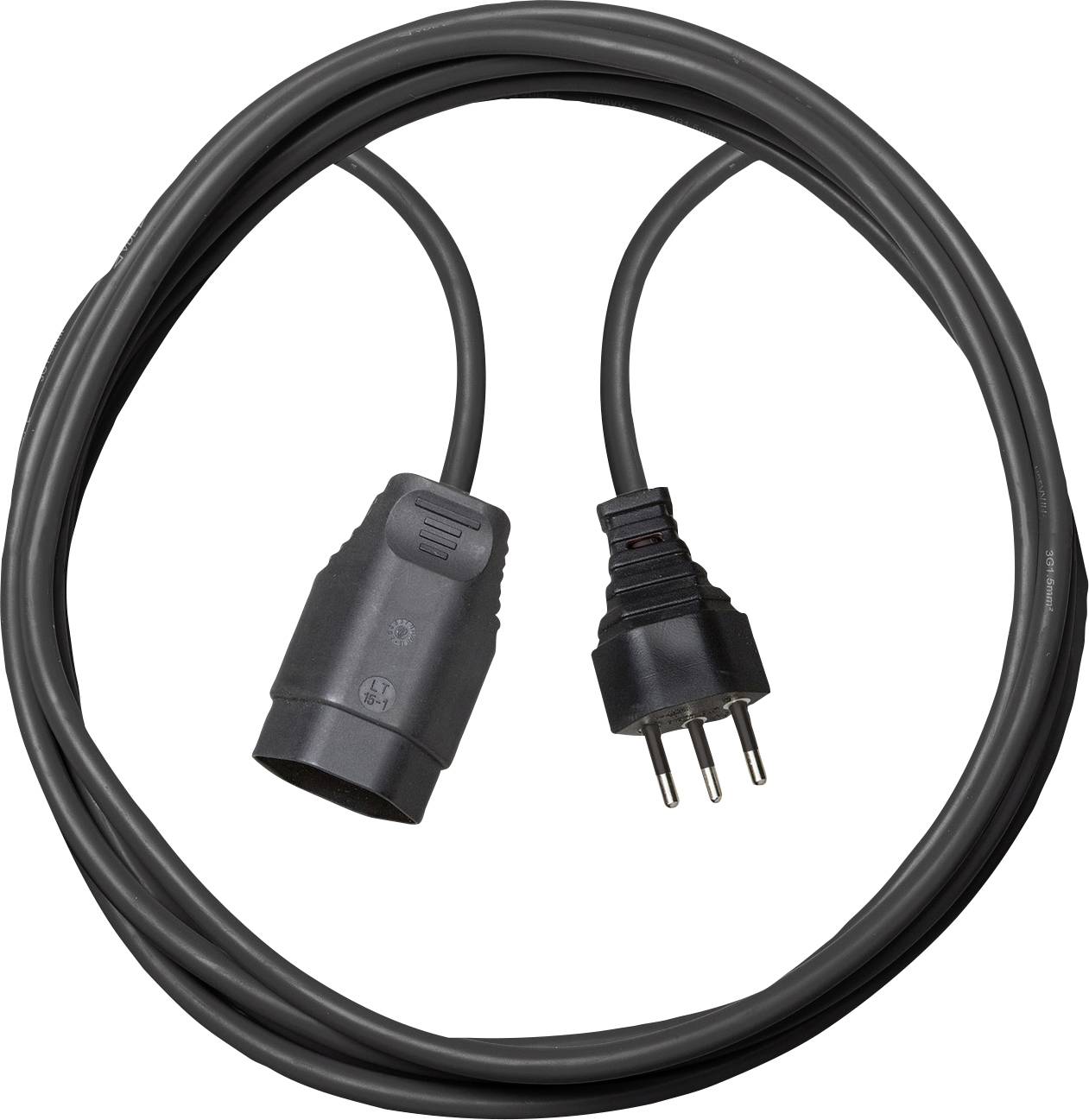 Brennenstuhl 1167452 struja produžetak crna 5 m H05VV-F 3G 1,5 mm²
