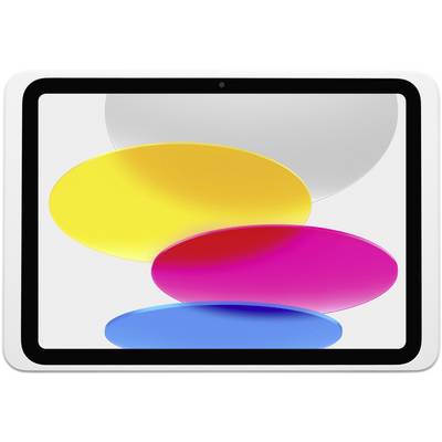 Tablet s bijelim rubom prikazuje šarene, preklapajuće krugove u žutoj, ružičastoj, plavoj i sivoj boji na zaslonu.