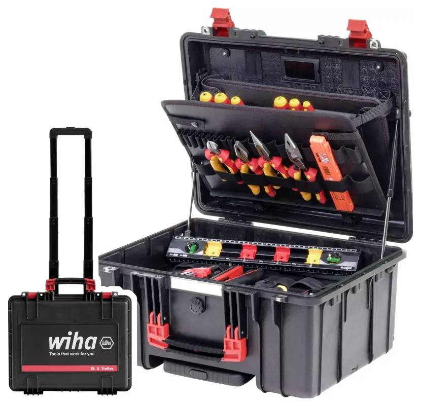 Wiha XL 2 Trolley 45795 Elektriker, Hantverkare, L&auml;rling, Professionell, VDE Verktygsv&auml;ska med utrustning 60 delar