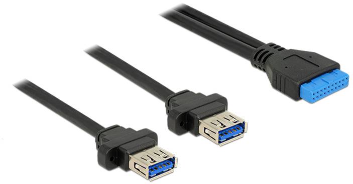Dva USB 3.0 priključka spajaju se s USB 3.0 utikačem.