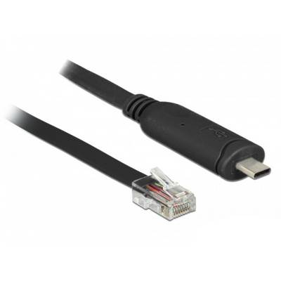 Crni kabel s USB-C utikačem i Ethernet utikačem, pogodan za mrežne veze putem USB priključka.