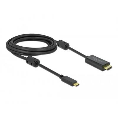 Crni USB-C na HDMI kabel, pogodan za povezivanje uređaja poput prijenosnih računala s HDMI kompatibilnim monitorima.