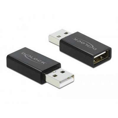 Dva crna USB adaptera od Delocka; jedan prikazuje utikač, a drugi utičnicu.