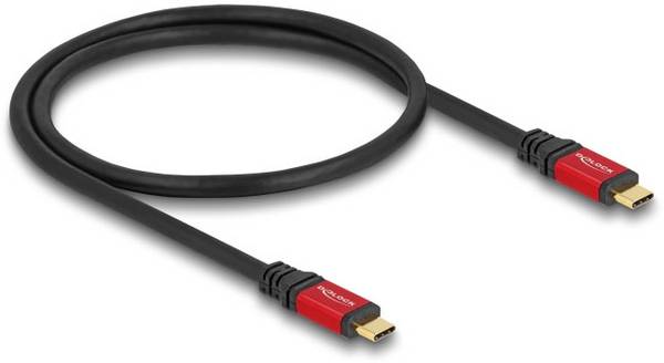 Delock USB-C kabel USB 4.0 USB-C® utikač, USB-C® utikač 0.50 m crna, crvena 80651