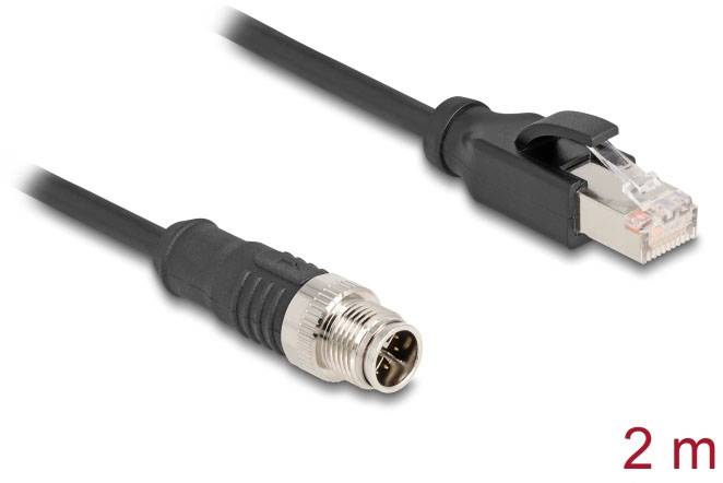 Mrežni kabel, duljine 2 metra, s M12 i RJ45 utikačima.