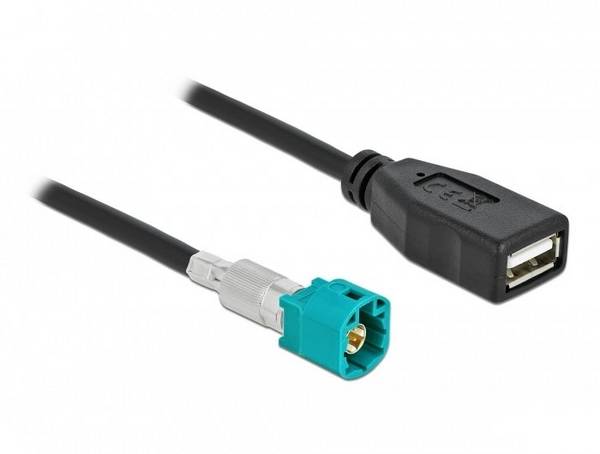 Delock USB kabel  USB 2.0 Z-utikač, USB-A utičnica 1.00 m crna  90487