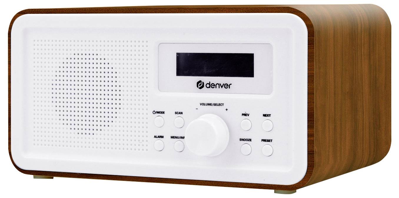 Radio s drvenim elementima na stražnjoj strani. Vidljivi su priključci za 'DC IN' i 'LINE IN' te antena.
