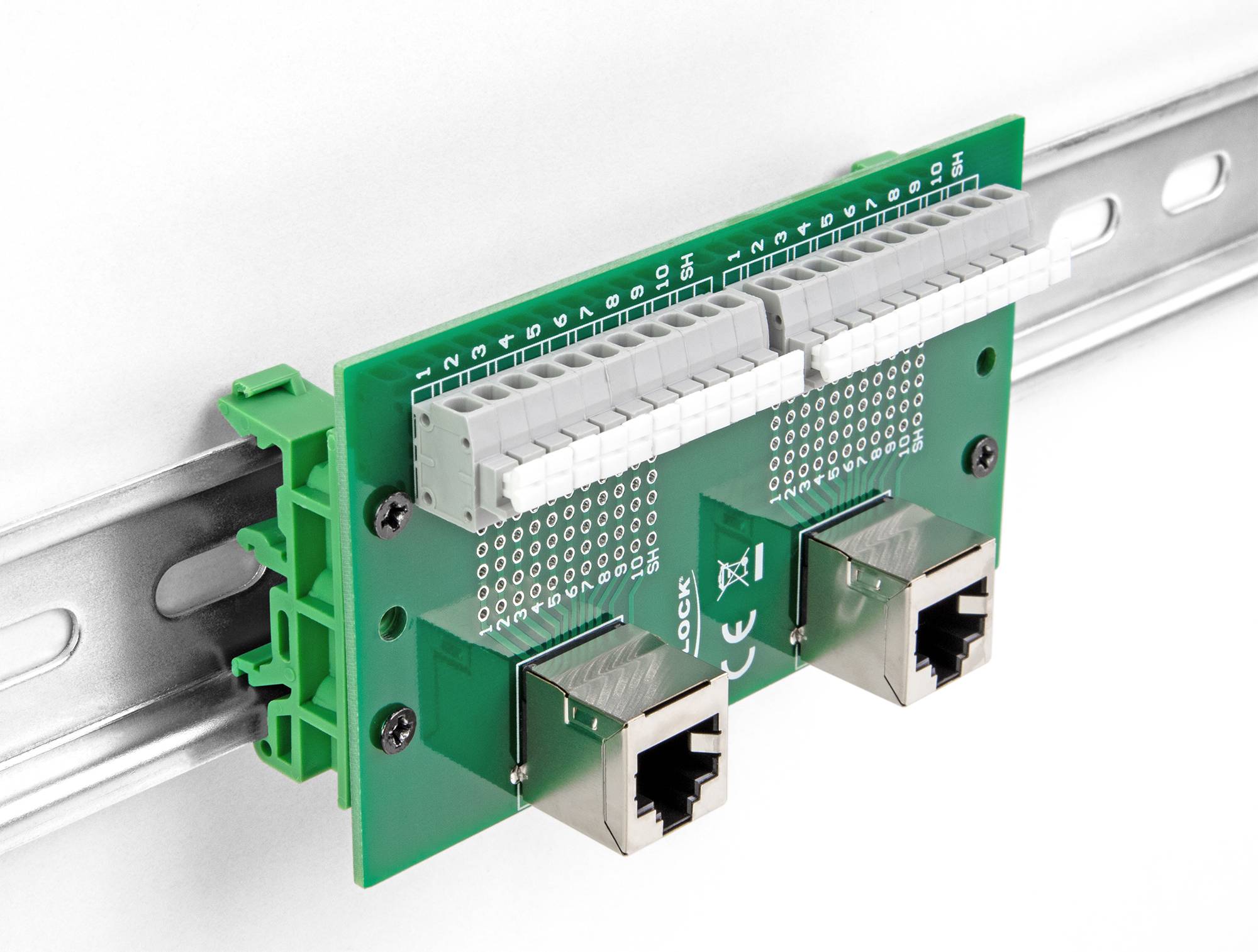 Delock RJ50 mreža adapter [2x RJ50-utičnica - 2x utičnica] zelena, siva-4