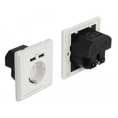 Delock 11471 ugradbena utičnica s USB izlazom za punjenje bijela-0