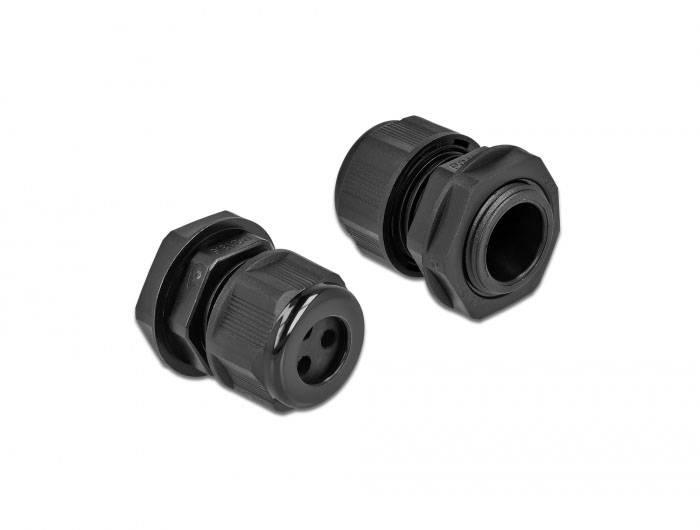Delock 60375 vodootporno plastika crna 1 St.-2