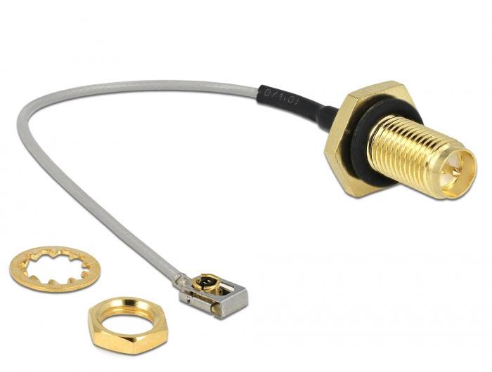 Delock WLAN antene priključni kabel [1x RPSMA-utičnica - 1x muški konektor ipex] 0.1 m crna, siva-2