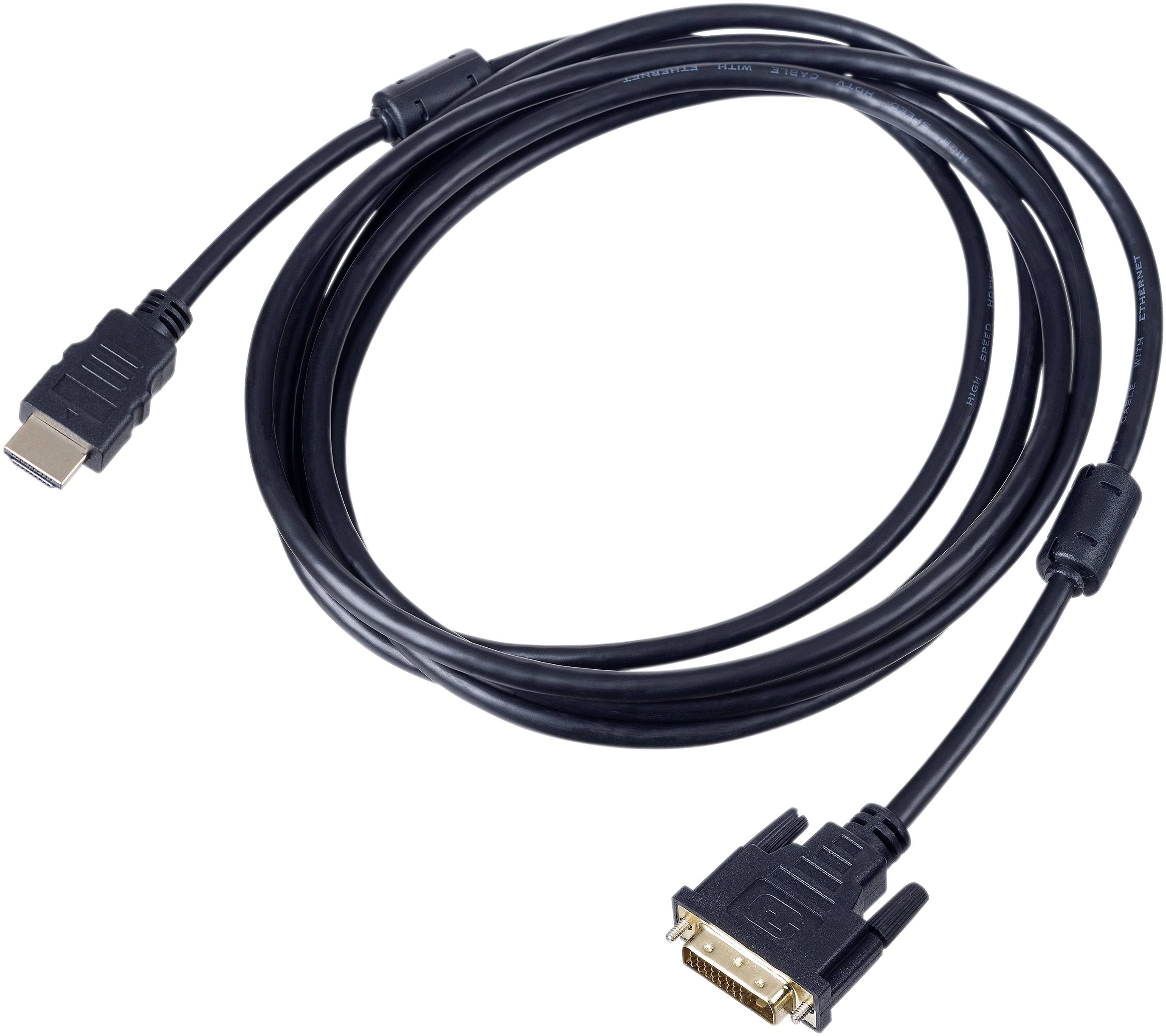Akyga AK-AV-13 HDMI-kabel HDMI Aansluitkabel DVI-D 24+1-polige stekker 3.0 m Zwart Duplex