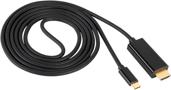 Akyga USB-C® priključni kabel USB-C® utikač 1.8 m crna AK-AV-18 4K UHD USB-C kabel